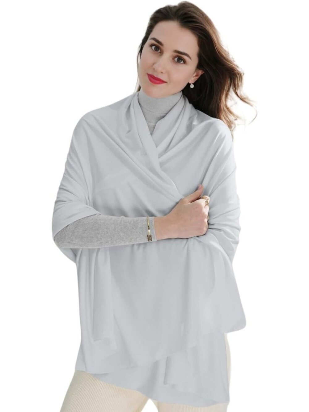Soft Silky Lightweight Shawl Wrap for Women - Travel Scarf & Airplane Essential